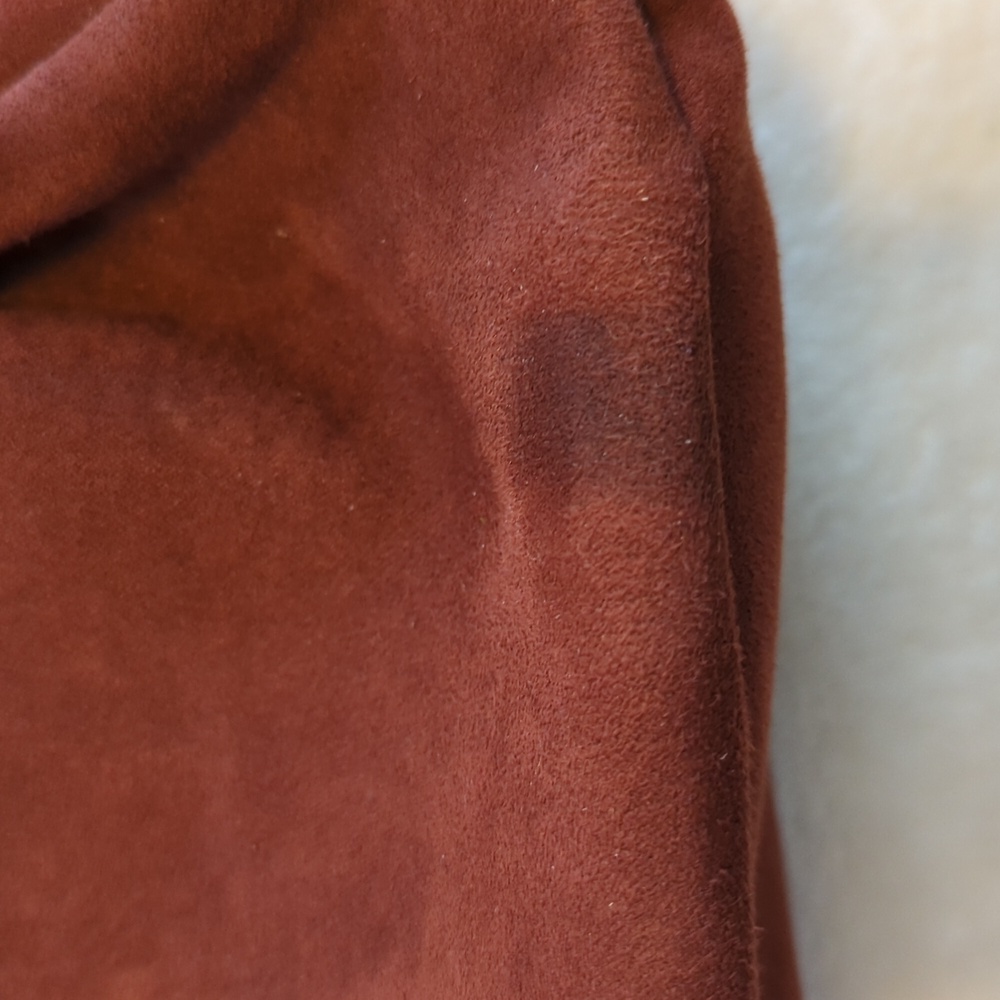 Source Unknown Rust Red Suede Hobo Bag with Gold Hardware - Picture 6 of 6